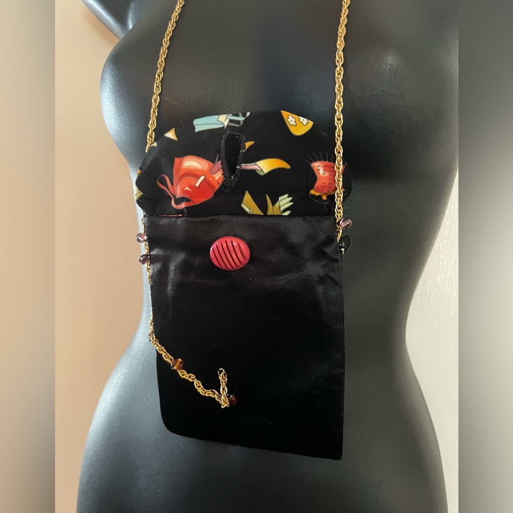 Satin Bag with Chain Link Strap